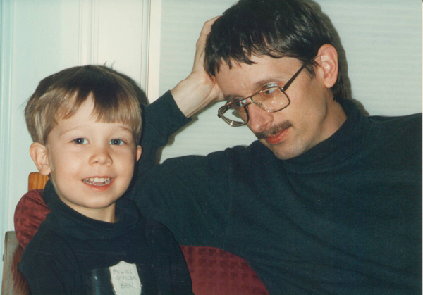 Oct 1993, Minneapolis, with son Ben