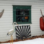 Garage with Heron