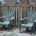 Lawn Chairs Dusted with Snow