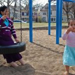 Mother and Daughter at Playground